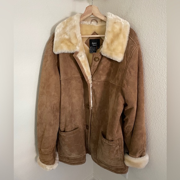 DENNIS BASSO Women’s vintage Shearling Tan Leather suede Chore Coat size 1X - Picture 4 of 14